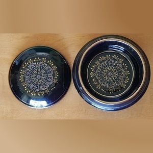 Grecian black lacquered trinket box handmade